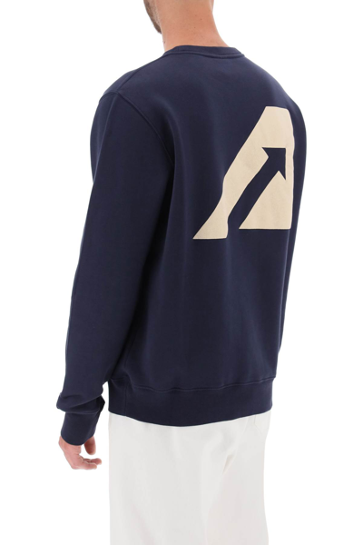 Shop Autry Icon Sweatshirt With Maxi Logo In Blue (blue)