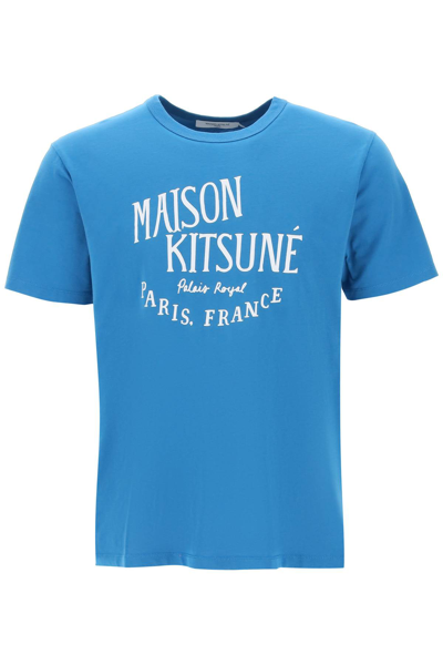 Shop Maison Kitsuné Palais Royal Print T-shirt In Sapphire (light Blue)