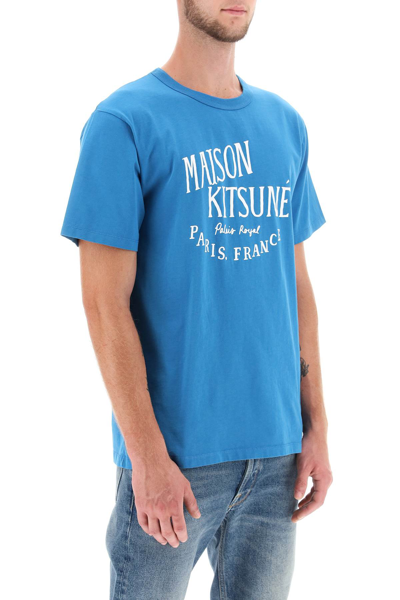 Shop Maison Kitsuné Palais Royal Print T-shirt In Sapphire (light Blue)