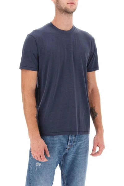 Shop Tom Ford Lyocell Cotton T-shirt In Blue