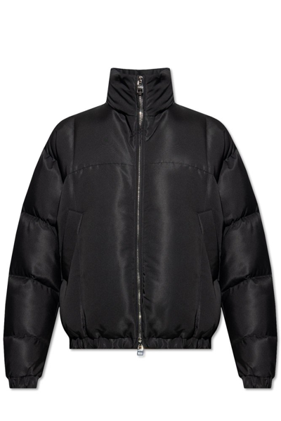 Shop Alexander Mcqueen Long Sleeved Zipped Padded Jacket In Black