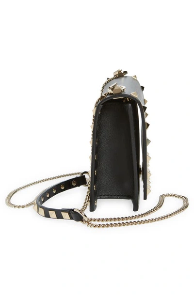 Valentino Garavani Rockstud Leather Crossbody Bag In 0no Nero