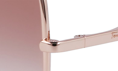 Shop Ferragamo Gancini 57mm Gradient Oval Sunglasses In Rose Gold/ Nude Gradient