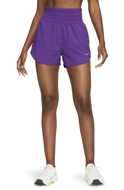 Shop Nike Dri-fit Ultrahigh Waist 3-inch Brief Lined Shorts In Purple Cosmos