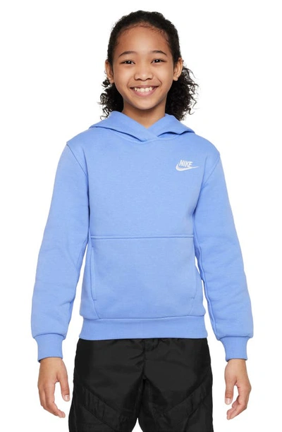 Shop Nike Kids' Club Fleece Hoodie In Polar/ White