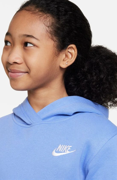 Shop Nike Kids' Club Fleece Hoodie In Polar/ White