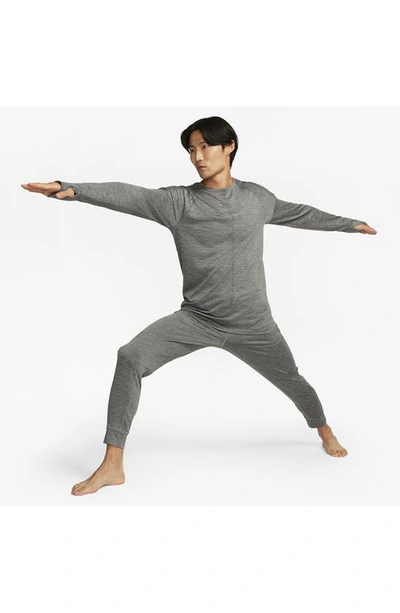 Shop Nike Yoga Dri-fit Jersey Joggers In Cool Grey/ Heather/ Cool Grey