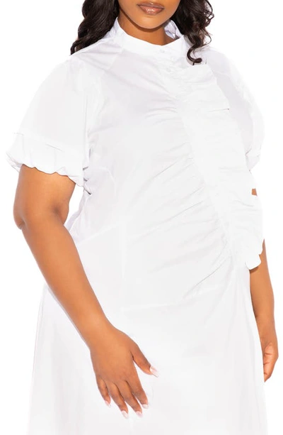 Shop Buxom Couture Asymmetric Ruffle Dress In White