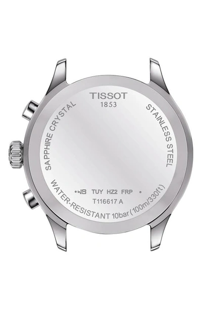 Tissot Chrono Xl Classic Quartz Chronograph Green Dial Brown Leather Strap Men's Watch T116.617.16.092.00 In Brown