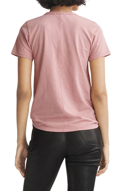 Shop Rag & Bone The Slub V-neck Organic Pima Cotton T-shirt In Rose