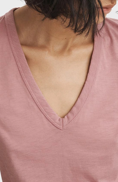 Shop Rag & Bone The Slub V-neck Organic Pima Cotton T-shirt In Rose