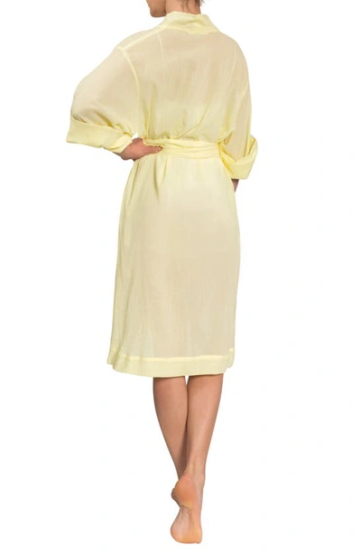 Shop Everyday Ritual Short Tie Waist Robe In Limoncello