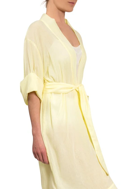 Shop Everyday Ritual Short Tie Waist Robe In Limoncello