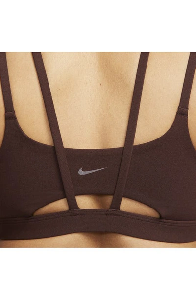 Nike Women's Zenvy Strappy Light-support Padded Sports Bra In Brown