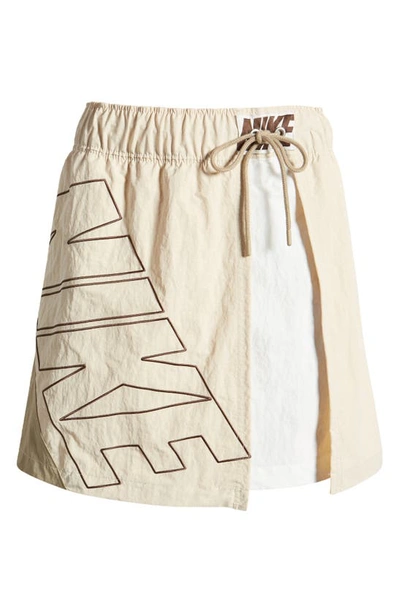 Shop Nike Tracksuit Drawstring Waist Skirt In Sand Drift/ Khaki/ Sail/ Brown