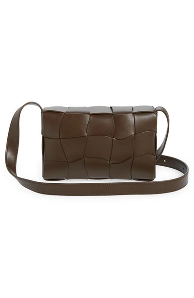 Shop Bottega Veneta Medium Cassette Wavy Intrecciato Leather Crossbody Bag In 2017 Light Brown-silver