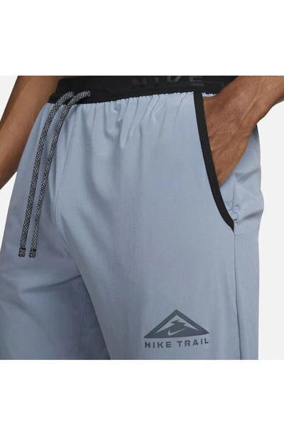 Shop Nike Dri-fit Trail Running Pants In Ashen Slate/ Black/ Black