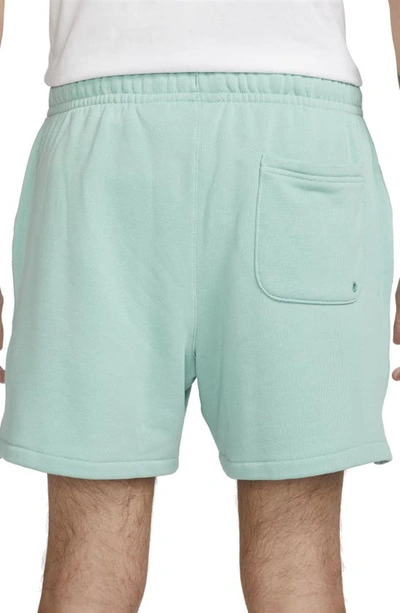 Shop Nike Club Fleece French Terry Shorts In Mineral/ White