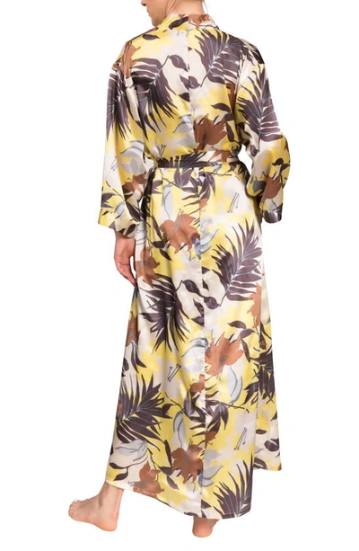 Shop Everyday Ritual Colette Satin Wrap In Tropical Foliage