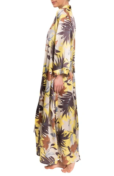 Everyday Ritual Colette Satin Wrap In Tropical Foliage