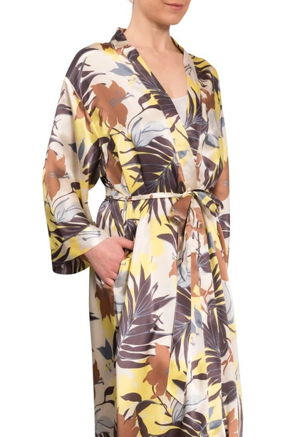 Everyday Ritual Colette Satin Wrap In Tropical Foliage