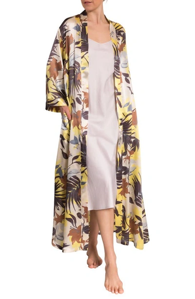 Everyday Ritual Colette Satin Wrap In Tropical Foliage