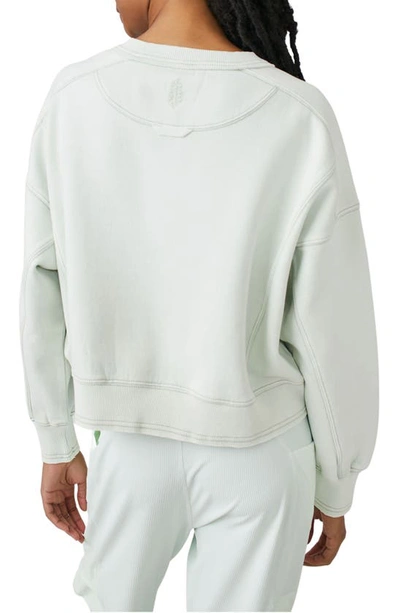 Shop Fp Movement Intercept Cotton Blend Sweatshirt In Aqua Glass