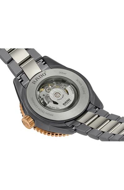 Shop Rado Captain Cook High Tech Ceramic Skeleton Bracelet Watch, 43mm In Grey