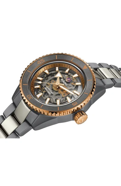 Rado Captain Cook High-tech Ceramic Skeleton Watch, 43mm In Grey