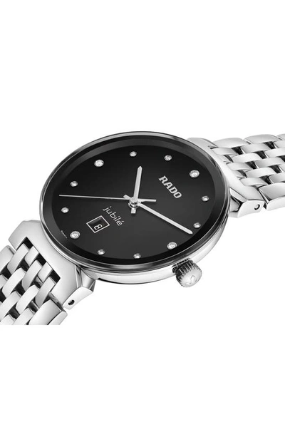 Shop Rado Florence Classic Diamond Bracelet Watch, 30mm In Black