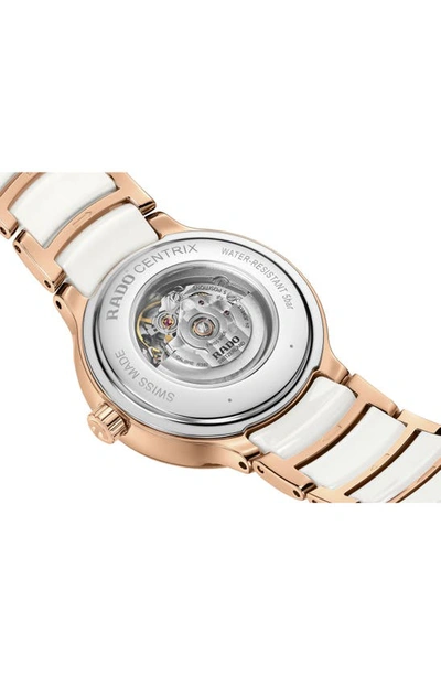 Rado Centrix Automatic Diamond Bracelet Watch, 30.5mm In White