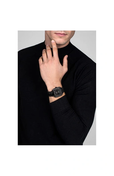 Rado Unisex Swiss Automatic True Square Black High-tech Ceramic Bracelet Watch 38mm In Black