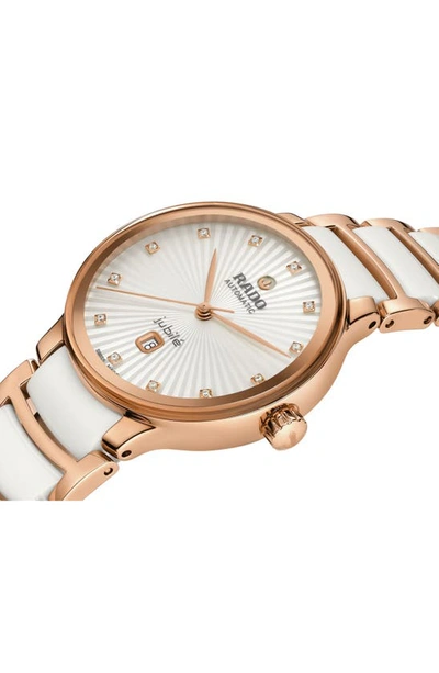 Rado Centrix Automatic Diamond Bracelet Watch, 30.5mm In White