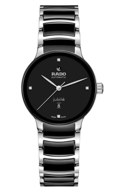 Shop Rado Centrix Diamond Bracelet Watch, 30.5mm In Black