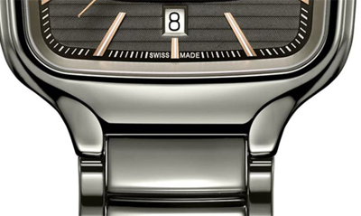 Rado Unisex Swiss Automatic True Square Gray High-tech Ceramic Bracelet Watch 38mm In Grey