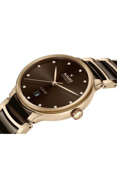 Rado Centrix Diamond Ceramic Bracelet Watch, 30.5m In Brown