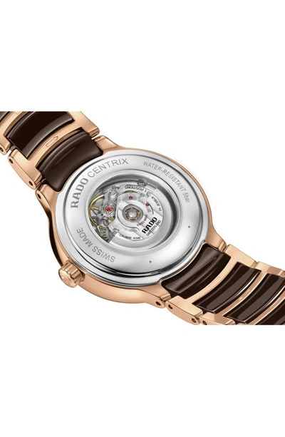 Rado Centrix Automatic Diamond Bracelet Watch, 30.5mm In Brown