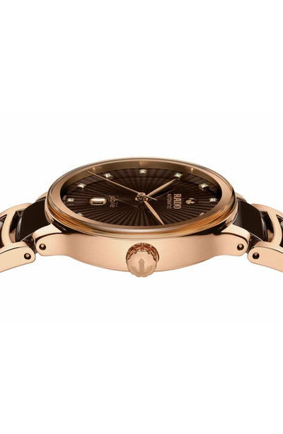 Rado Centrix Automatic Diamond Bracelet Watch, 30.5mm In Brown