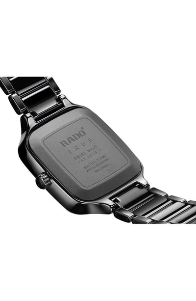Shop Rado True Square Bracelet Watch, 29mm In Black