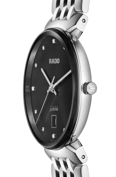 Shop Rado Florence Diamond Bracelet Watch, 38mm In Black