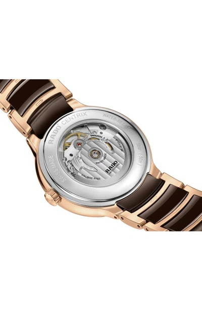 Rado Centrix Diamond Ceramic Bracelet Watch, 30.5m In Brown