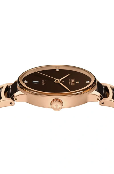 Rado Centrix Diamond Ceramic Bracelet Watch, 30.5m In Brown