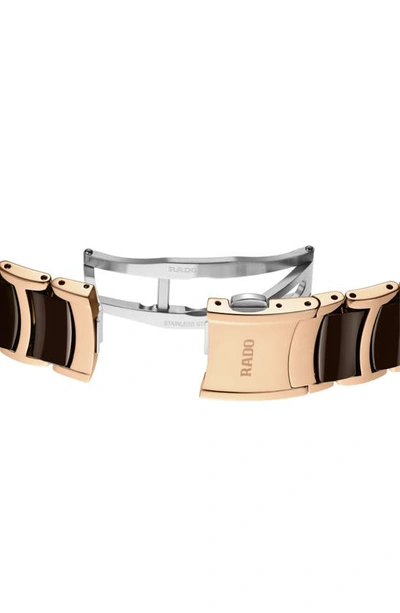 Rado Centrix Diamond Ceramic Bracelet Watch, 30.5m In Brown