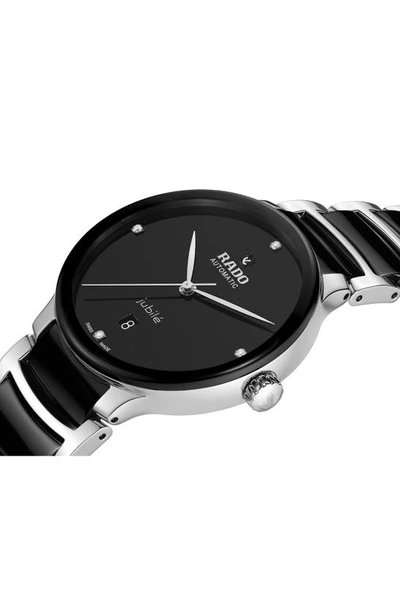 Rado Centrix Automatic Diamond Bracelet Watch In Black