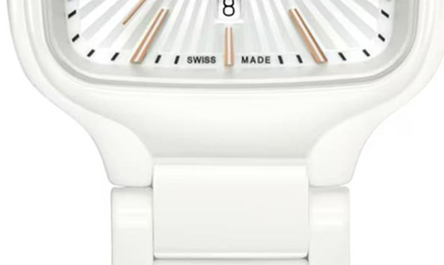 Shop Rado True Square Bracelet Watch, 29mm In White