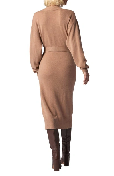 Shop Equipment Phillipa Belted Cashmere Cardigan In Camel