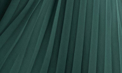Shop Asos Design Curve Flutter Sleeve Pleated Dress In Dark Green