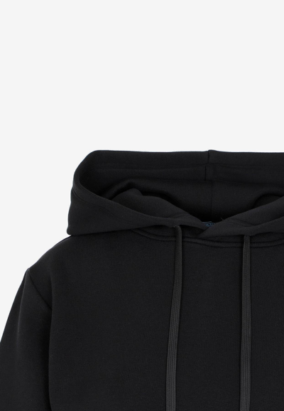 Shop Prada Cropped Hooded Sweatshirt In Black