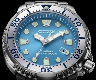 Pre-owned Citizen Bn0165-55l Promaster Marine Series Eco Drive Watch Ice Blue From Japan