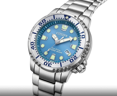 Pre-owned Citizen Bn0165-55l Promaster Marine Series Eco Drive Watch Ice Blue From Japan